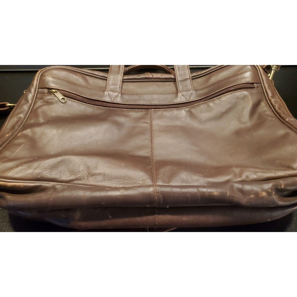 Heritage Leather Messenger Bag Briefcase Brown